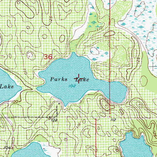 Topographic Map of Parks Lake, FL