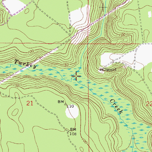 Topographic Map of Parrish Creek, FL