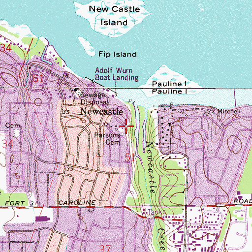 Topographic Map of Parsons Cemetery, FL