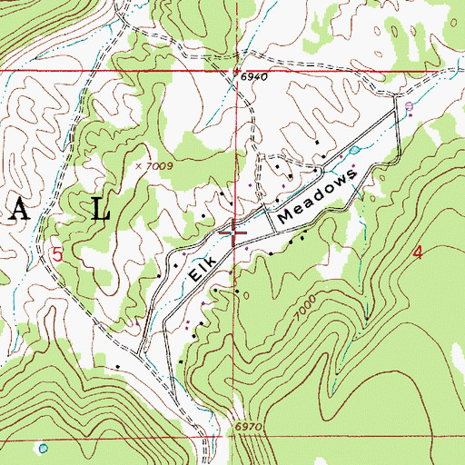 Topographic Map of Elk Park Meadows, AZ