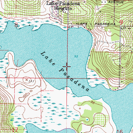 Topographic Map of Lake Pasadena, FL