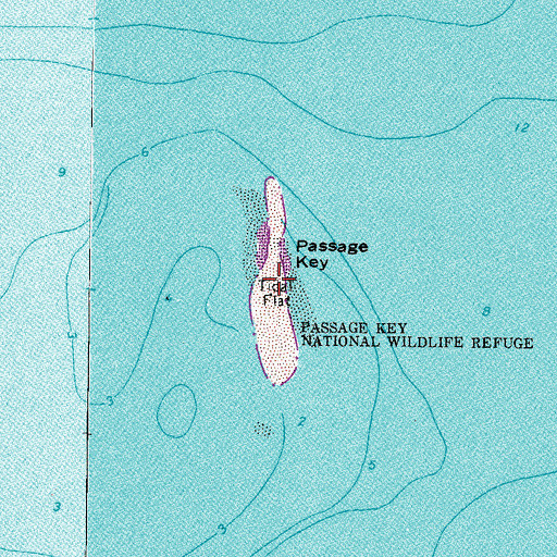 Topographic Map of Passage Key National Wildlife Refuge, FL