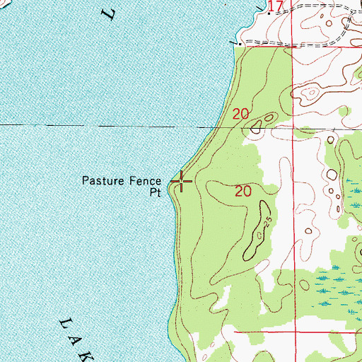 Topographic Map of Pasture Fence Point, FL