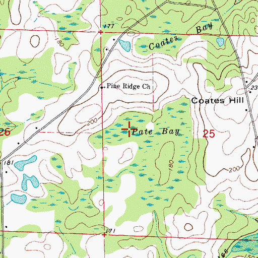 Topographic Map of Pate Bay, FL