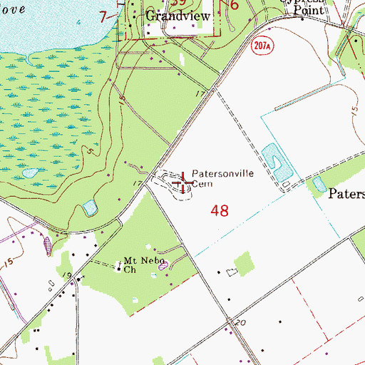Topographic Map of Patersonville Cemetery, FL