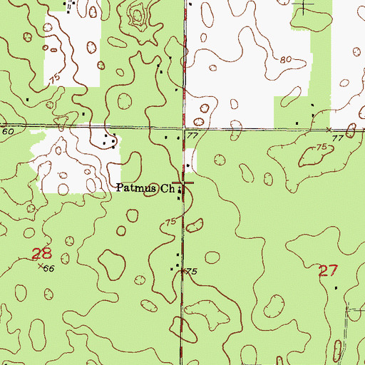 Topographic Map of Patmus Church, FL