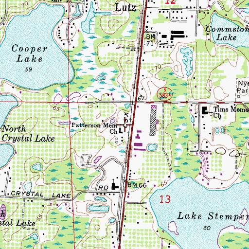 Topographic Map of Patterson Memorial Church, FL