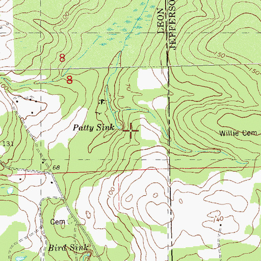 Topographic Map of Patty Sink, FL