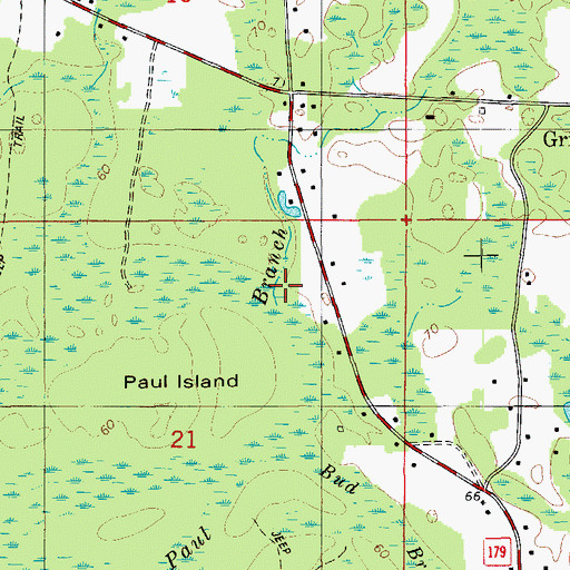 Topographic Map of Paul Branch, FL