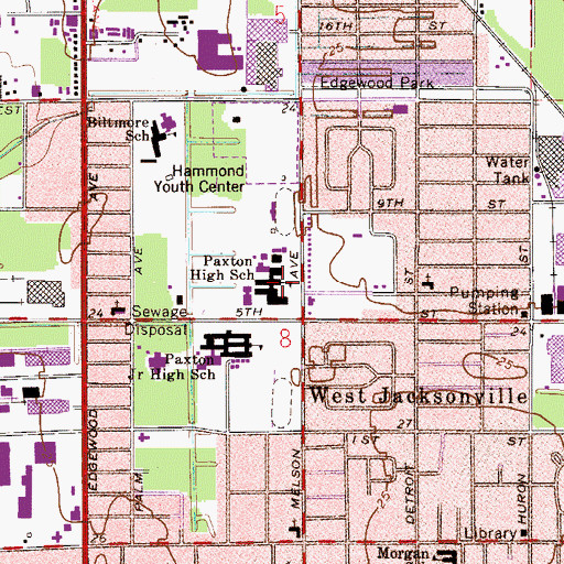 Topographic Map of Paxson School for Advanced Studies, FL
