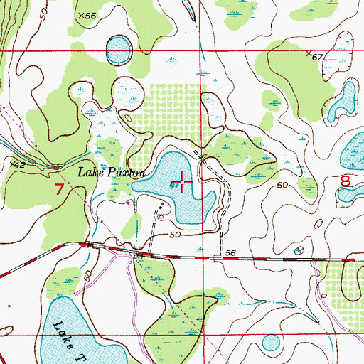 Topographic Map of Lake Paxton, FL