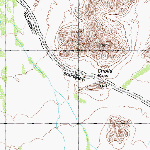 Topographic Map of Cholla Pass, AZ
