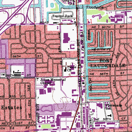 Topographic Map of Peace Church, FL