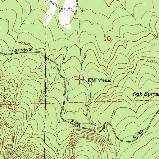 Topographic Map of Elk Tank, AZ