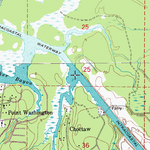 Topographic Map of Peach Creek, FL