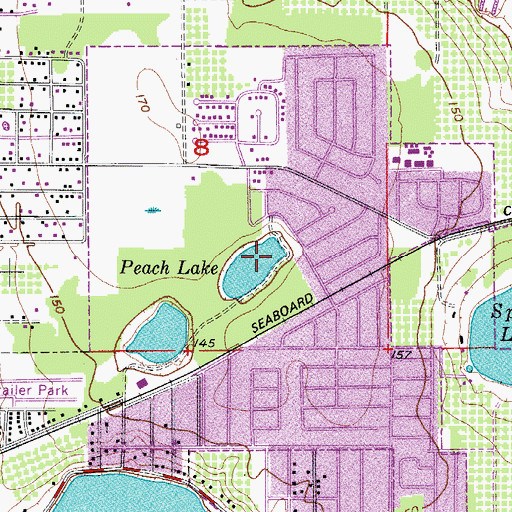 Topographic Map of Peach Lake, FL