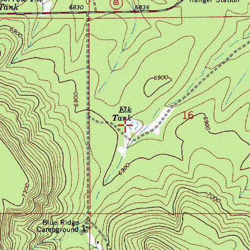Topographic Map of Elk Tank, AZ