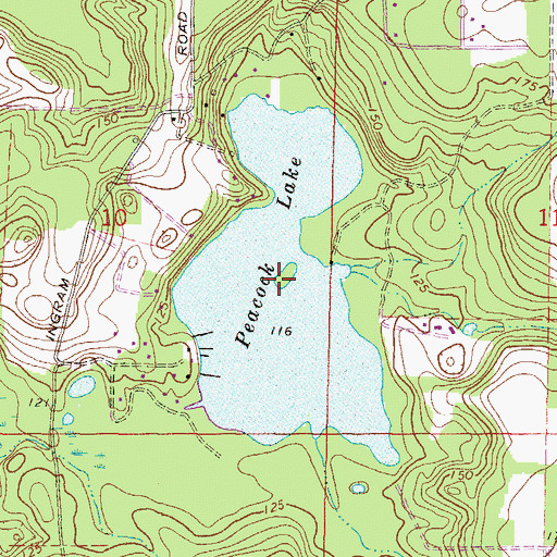 Topographic Map of Peacock Lake, FL