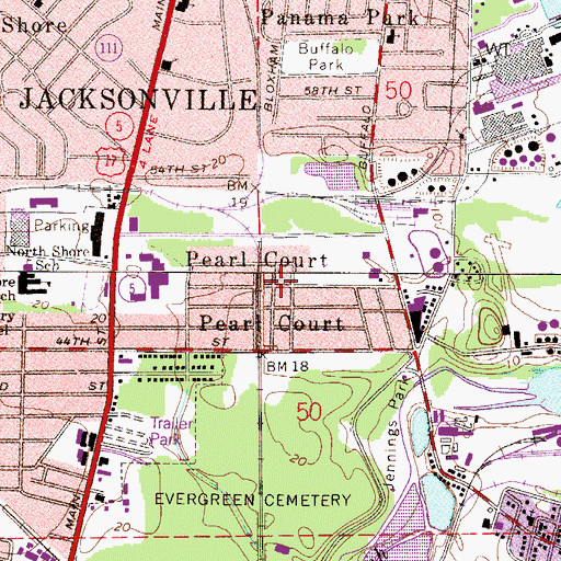 Topographic Map of Pearl Court, FL