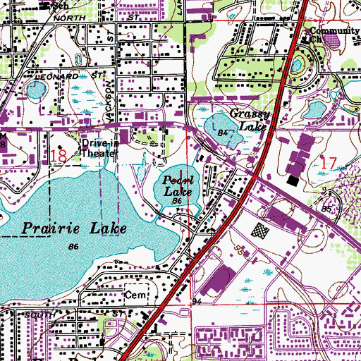 Topographic Map of Pearl Lake, FL