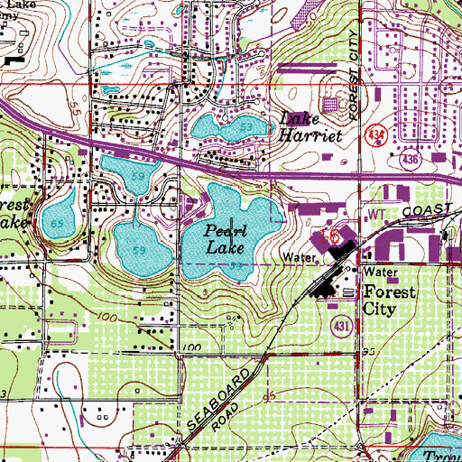 Topographic Map of Pearl Lake, FL