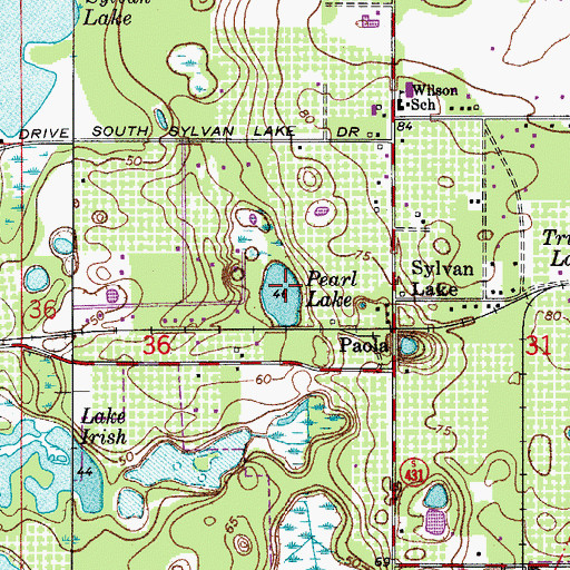 Topographic Map of Pearl Lake, FL