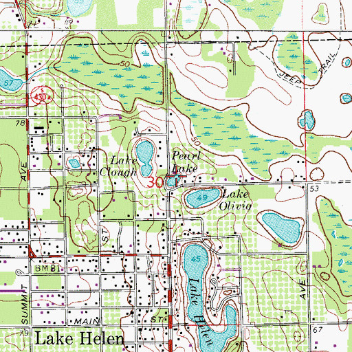 Topographic Map of Pearl Lake, FL