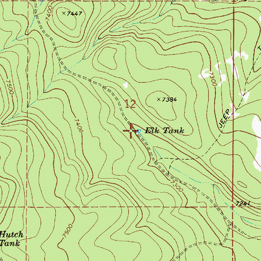 Topographic Map of Elk Tank, AZ