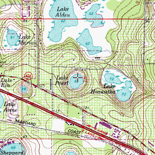 Topographic Map of Lake Pearl, FL