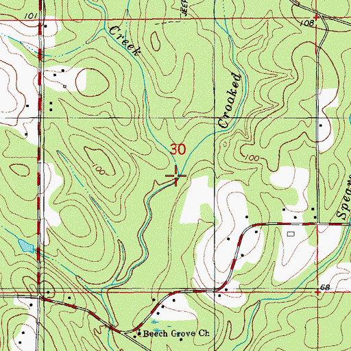 Topographic Map of Peavey Creek, FL