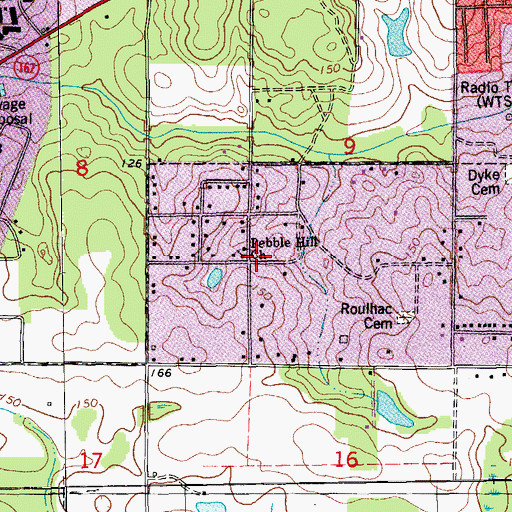 Topographic Map of Pebble Hill Church, FL