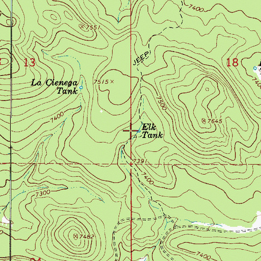 Topographic Map of Elk Tank, AZ