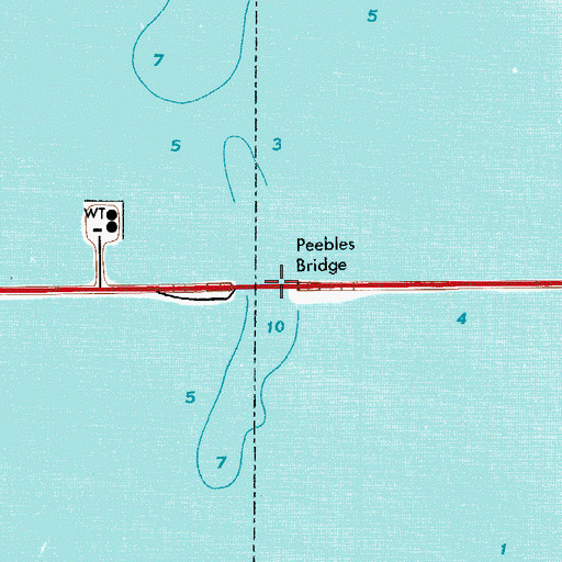 Topographic Map of Peebles Bridge, FL