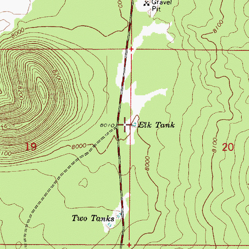 Topographic Map of Elk Tank, AZ
