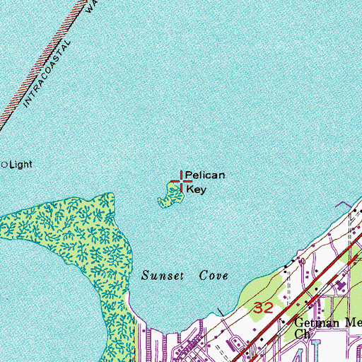 Topographic Map of Pelican Key, FL