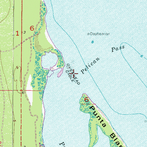 Topographic Map of Pelican Pass, FL