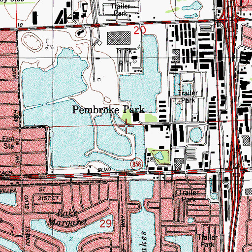 Topographic Map of Pembroke Park, FL