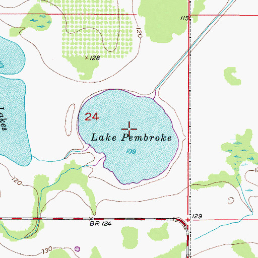 Topographic Map of Lake Pembroke, FL