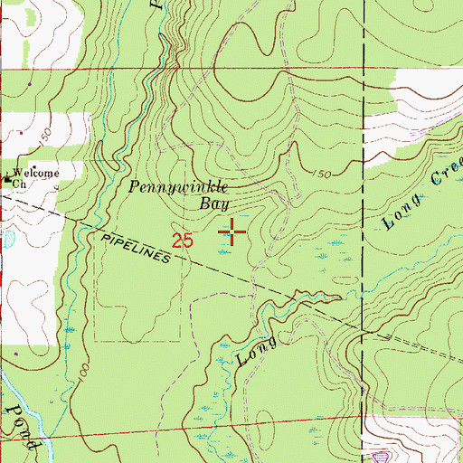 Topographic Map of Pennywinkle Bay, FL