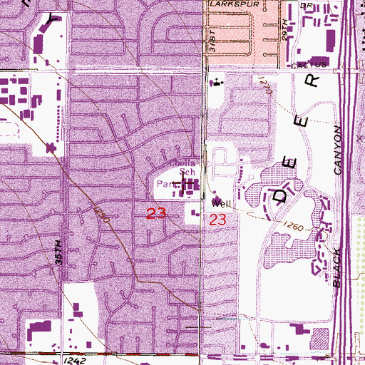 Topographic Map of Cholla Middle School, AZ