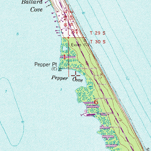 Topographic Map of Pepper Cove, FL