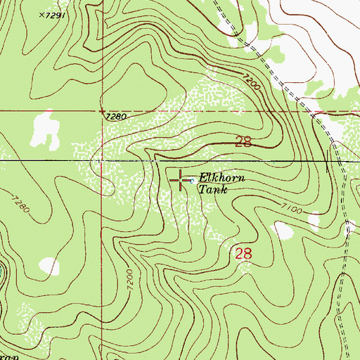 Topographic Map of Elkhorn Tank, AZ