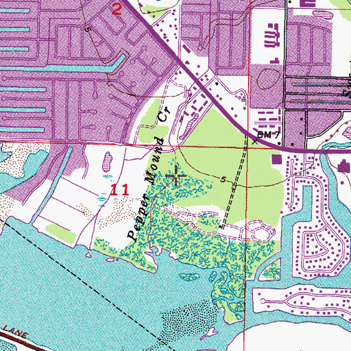 Topographic Map of Pepper Mound Creek, FL