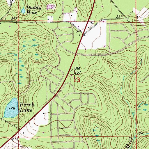 Topographic Map of Perch Pond Church, FL