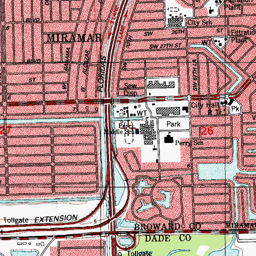 Topographic Map of Henry D Perry Middle School, FL