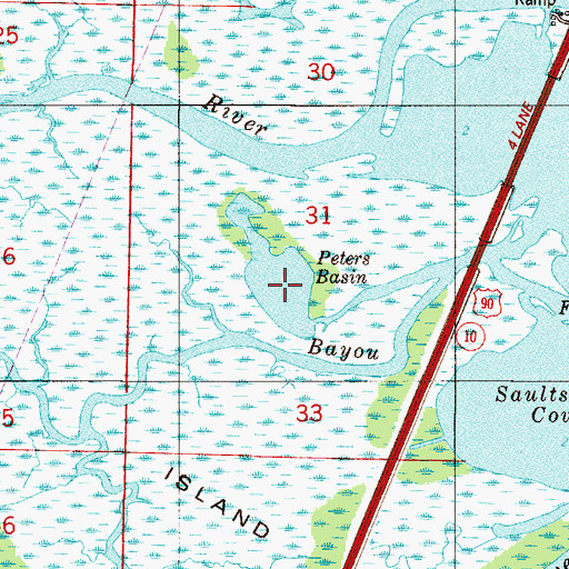 Topographic Map of Petermans Basin, FL