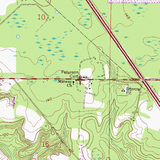 Topographic Map of Peterson Cemetery, FL