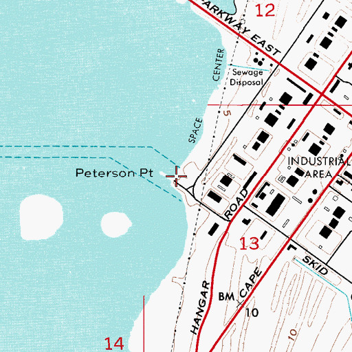 Topographic Map of Peterson Point, FL