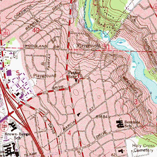 Topographic Map of Petree School, FL