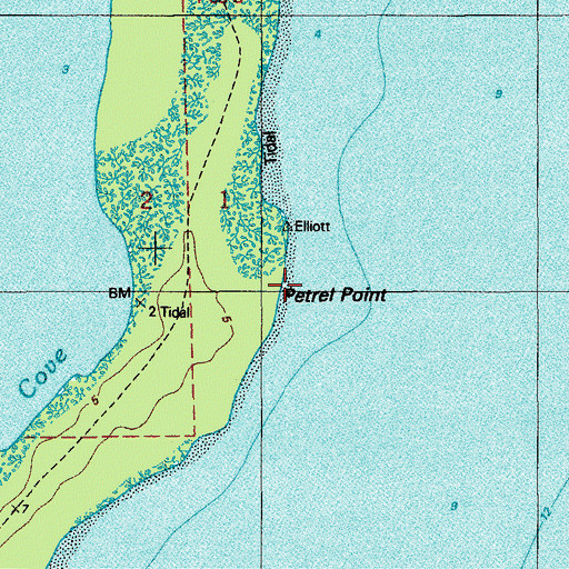 Topographic Map of Petrel Point, FL